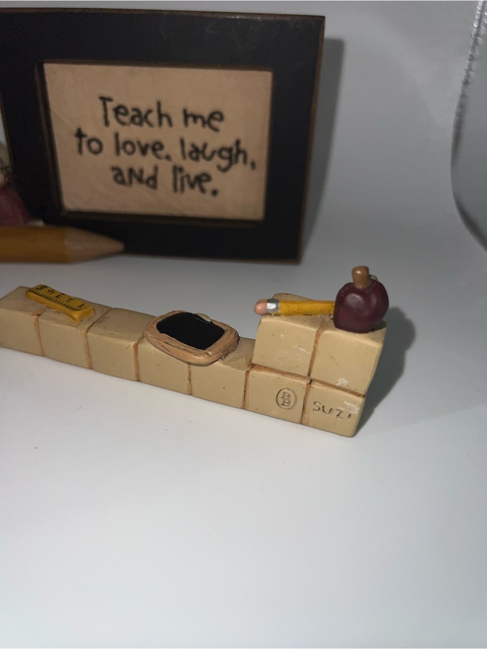 Teacher Desk Decor Set with Ruler Block, Apple & Mini Sign - Picture 6 of 10